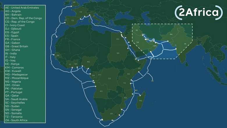 کابل ۴۵ هزار کیلومتری 2Africa؛ انقلاب دیجیتال در آفریقا
